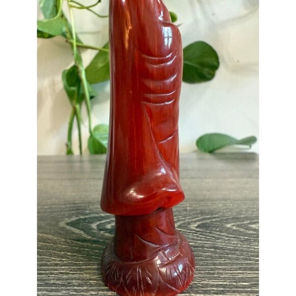 Red Resin Asian Figurine Statue - Picture 5 of 8